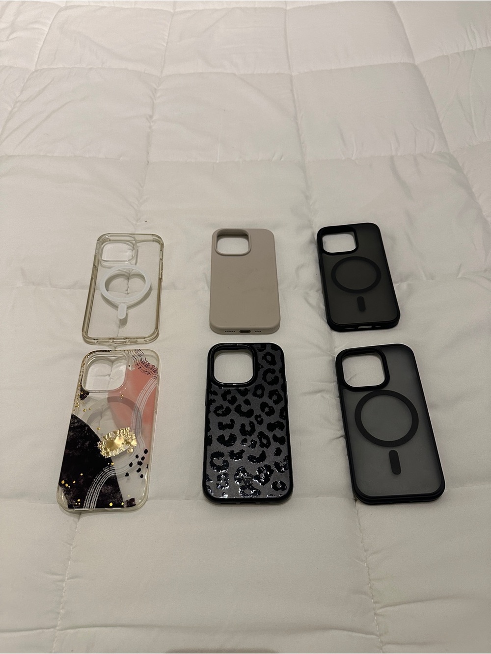 iPhone 14 /Pro Assorted Phone Cases - Black, Gray, Beige, Clear, print, MagSafe